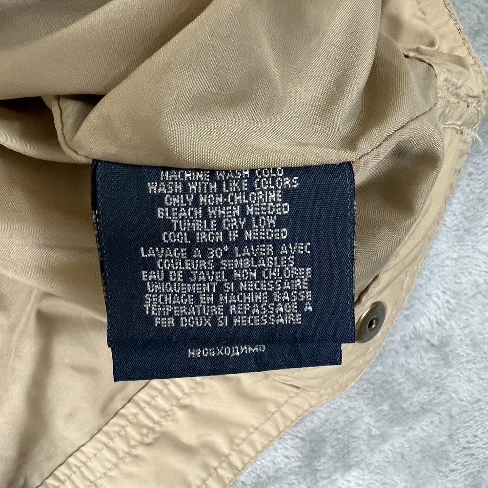 Vintage Polo Ralph Lauren Jacket Kids Size 6 Beige Hooded Zip Up Windbreaker - Picture 9 of 9
